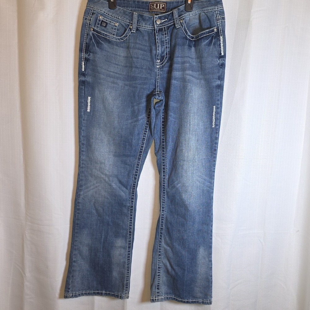 Cowgirl Up Embellished Boot Cut Woman's Jeans Style#CGJ31005 Size 34/34